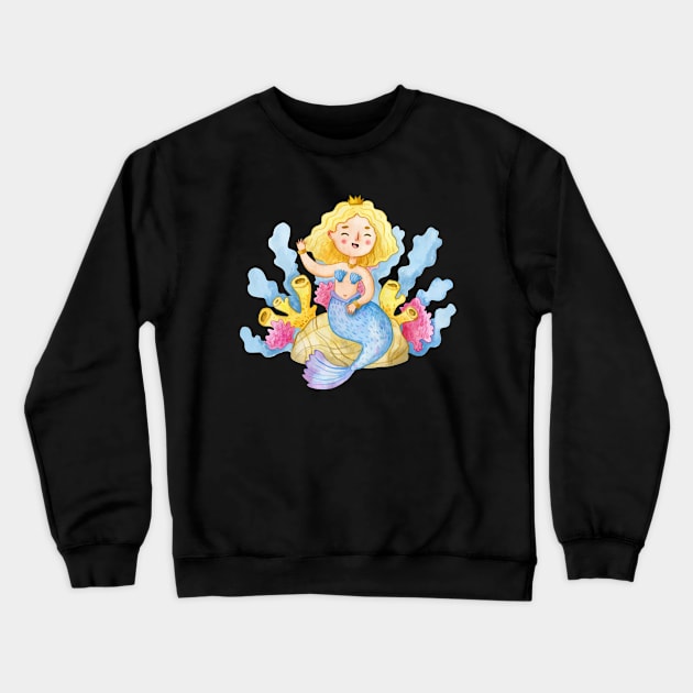 Mermaid Cute Crewneck Sweatshirt by Mako Design 